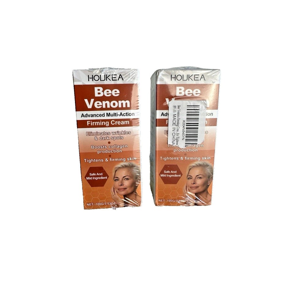 HOUKEA Bee Venom Firming Cream 100g, Lot of 2, Anti Wrinkle Skin Care Sealed New